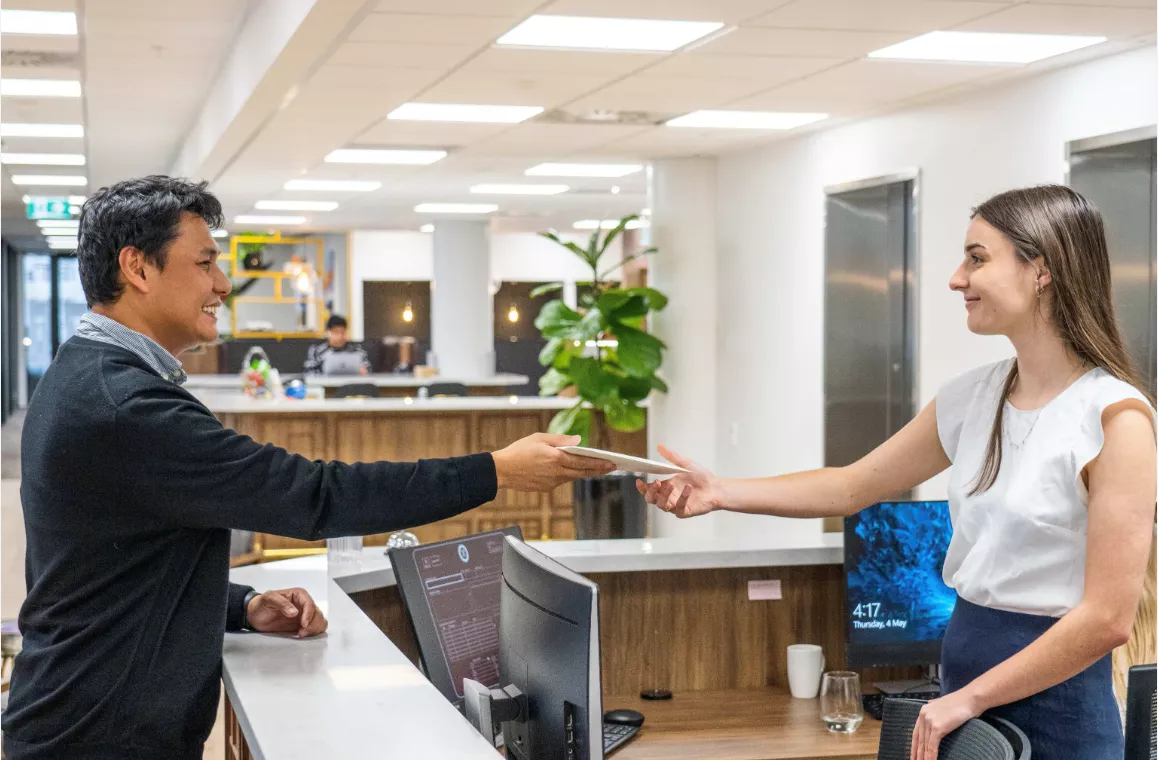 Man working on a computer