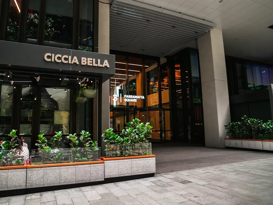 Ground view of A-Grade Building outdoor of Servcorp 3 Parramatta Square