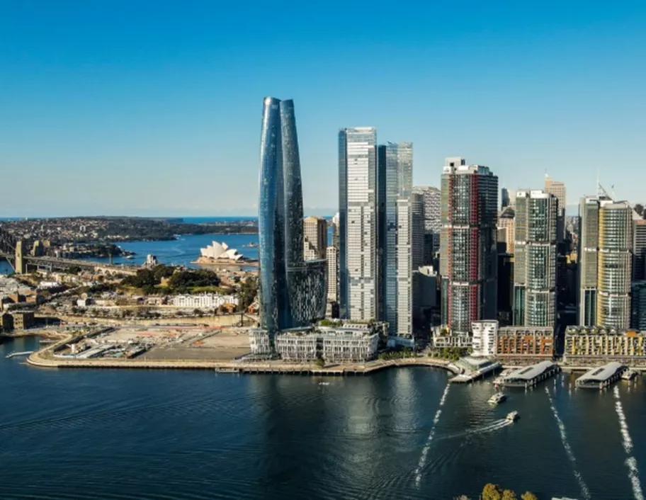 A-Grade Building outdoor and from a drone shot of Servcorp Barangaroo